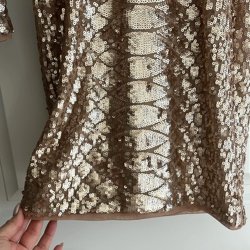 BCBG gold sequin Sabryna dress - Picture 8 of 9